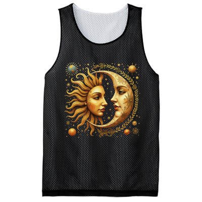 Celestial Moon And Sun Astrology Mesh Reversible Basketball Jersey Tank