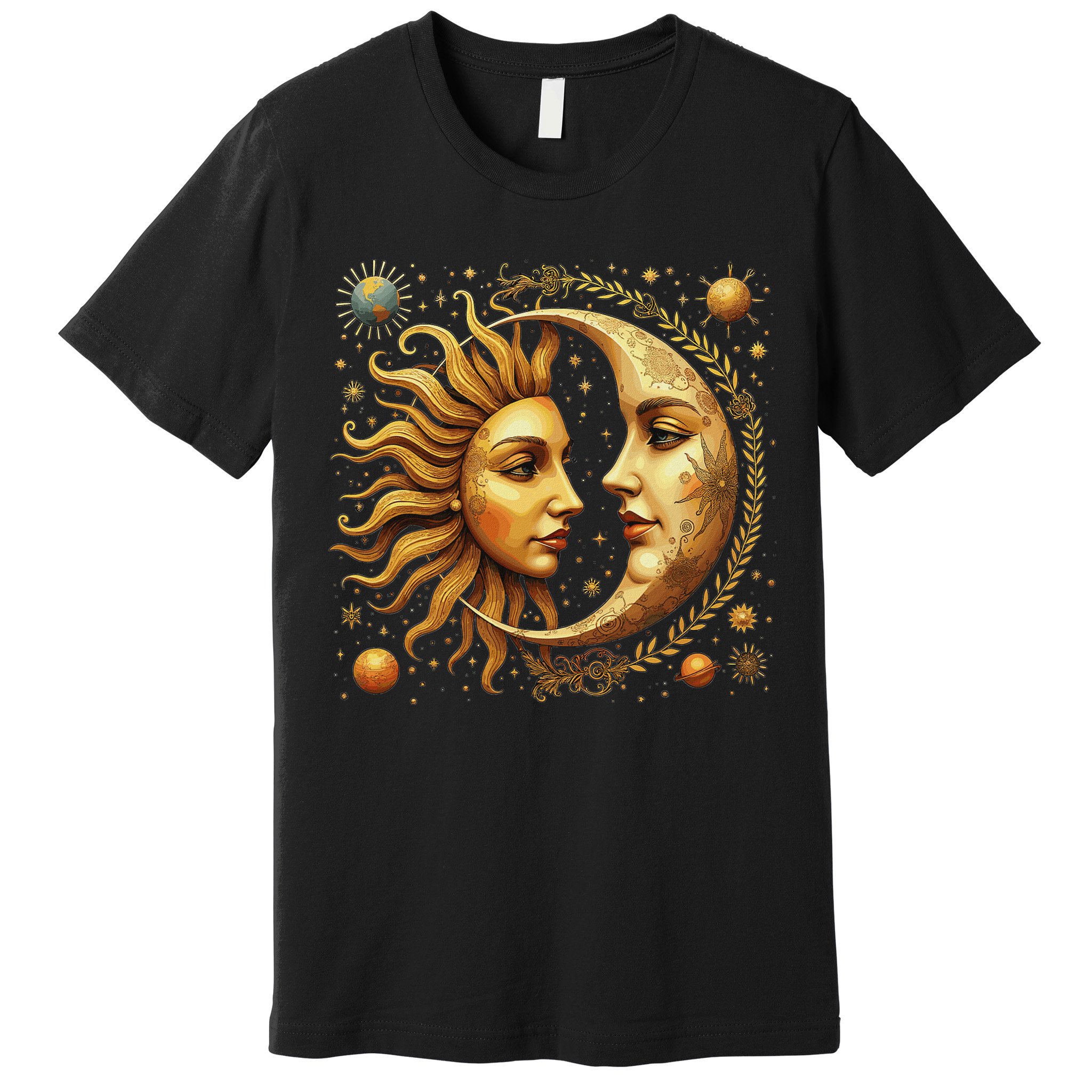 Celestial Moon And Sun Astrology Premium T-Shirt