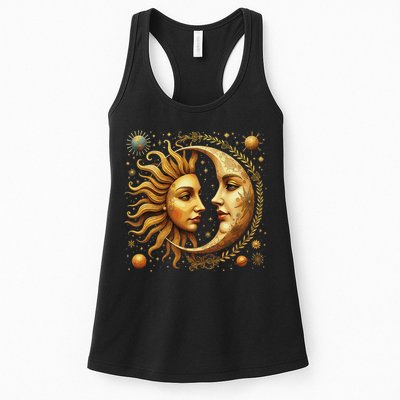 Celestial Moon And Sun Astrology Womens Tank Top