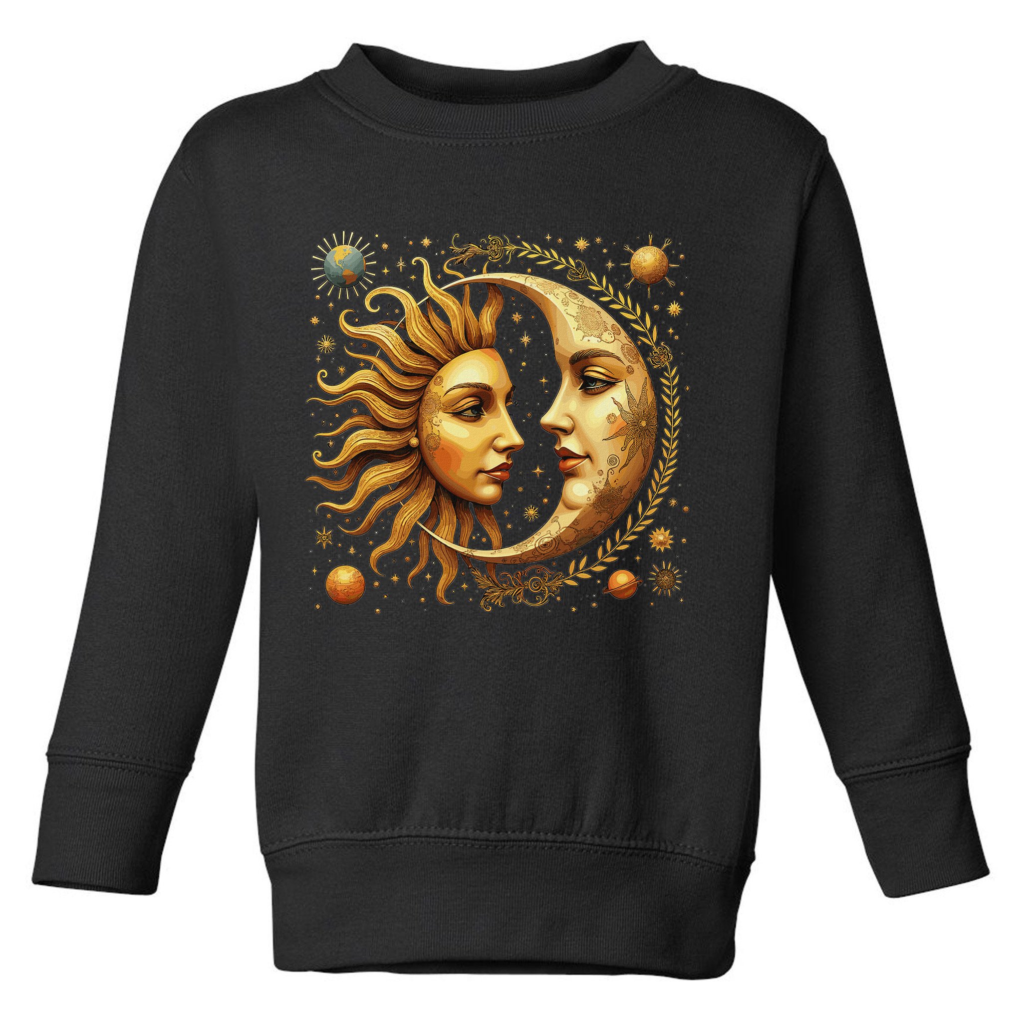 Celestial Moon And Sun Astrology Toddler Sweatshirt