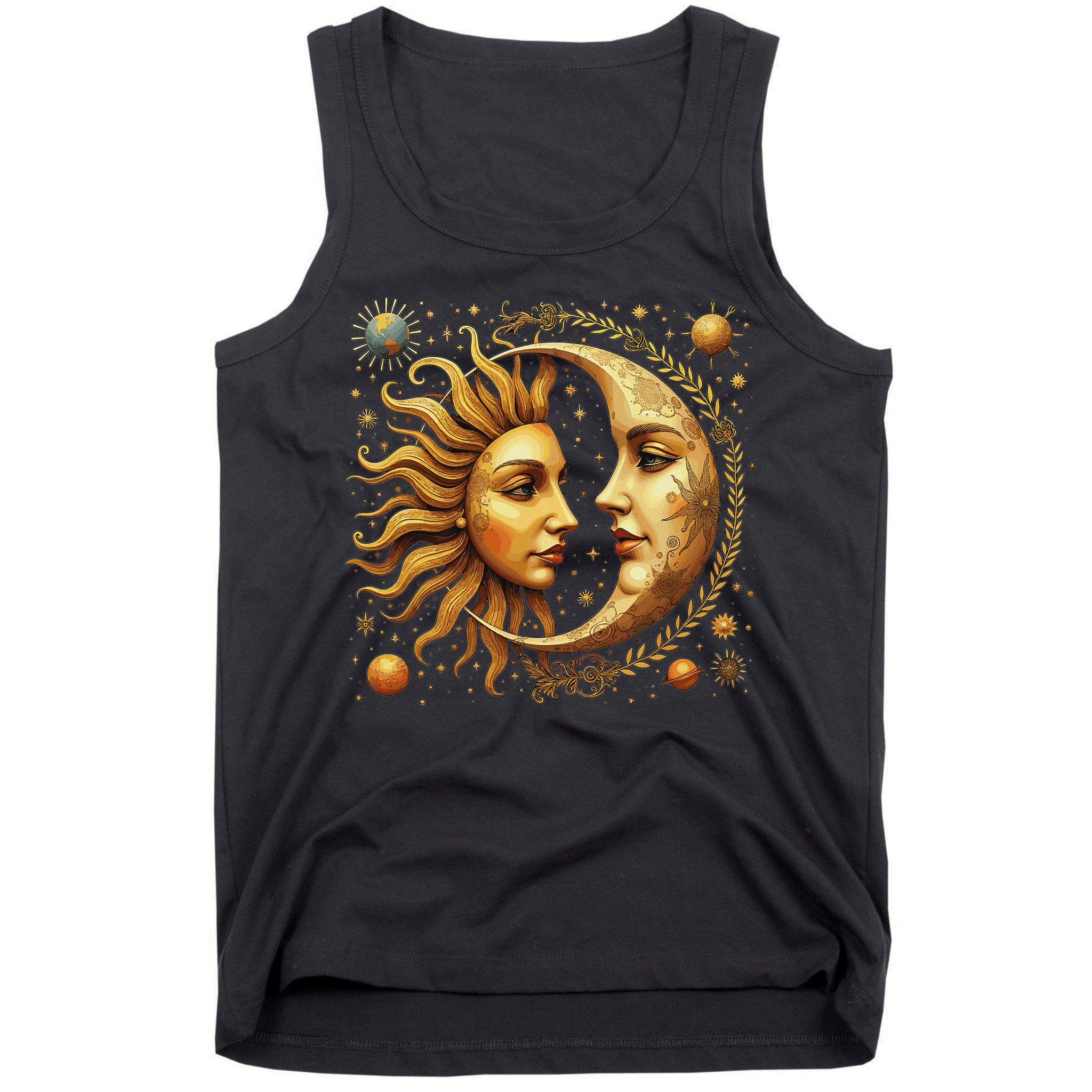 Celestial Moon And Sun Astrology Tank Top