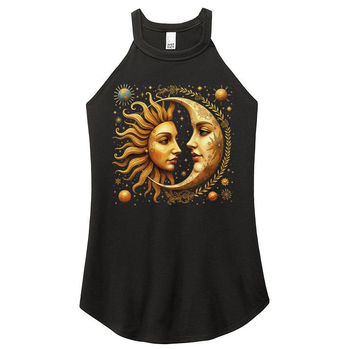 Celestial Moon And Sun Astrology Women's Perfect Tri Rocker Tank