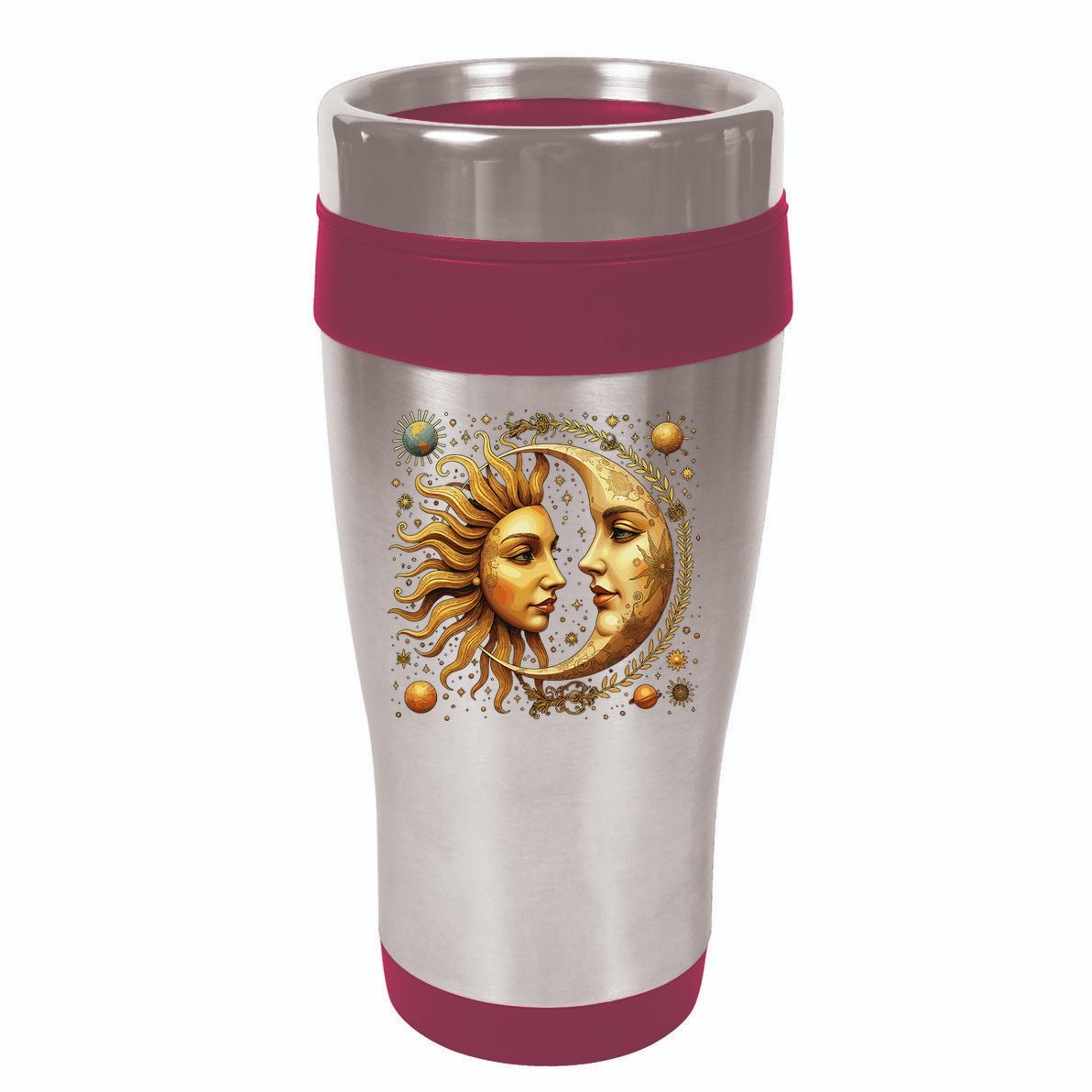 Celestial Moon And Sun Astrology 16oz Travel Tumbler