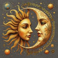 Celestial Moon And Sun Astrology Cotton Canvas Backpack