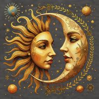 Celestial Moon And Sun Astrology Vector Backpack
