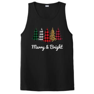 Cute Merry And Bright Leopard Plaid Christmas Tree PosiCharge Competitor Tank