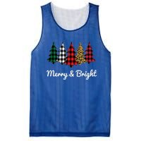 Cute Merry And Bright Leopard Plaid Christmas Tree Mesh Reversible Basketball Jersey Tank