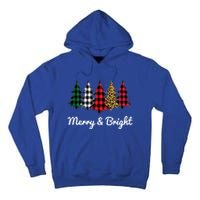 Cute Merry And Bright Leopard Plaid Christmas Tree Tall Hoodie