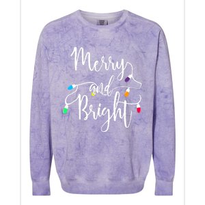 Cute Merry And Bright Christmas Lights Colorblast Crewneck Sweatshirt