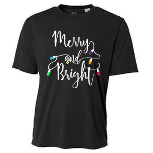 Cute Merry And Bright Christmas Lights Cooling Performance Crew T-Shirt