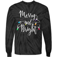 Cute Merry And Bright Christmas Lights Tie-Dye Long Sleeve Shirt