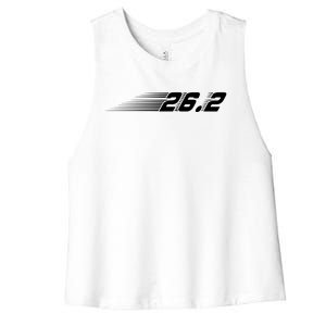 Cool Marathon Art For Men Women Marathoner Running Finisher Women's Racerback Cropped Tank