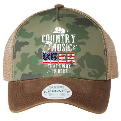 Country Music And Beer Thats Why Im Here Legacy Tie Dye Trucker Hat