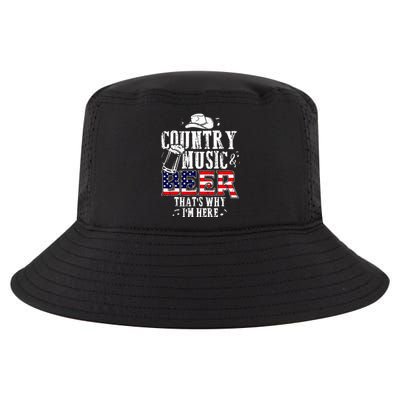 Country Music And Beer Thats Why Im Here Cool Comfort Performance Bucket Hat