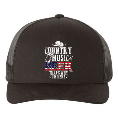 Country Music And Beer Thats Why Im Here Yupoong Adult 5-Panel Trucker Hat