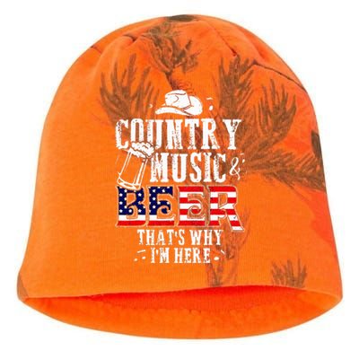 Country Music And Beer Thats Why Im Here Kati - Camo Knit Beanie