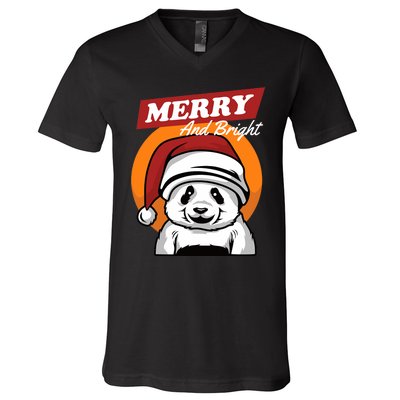 Christmas Merry And Bright V-Neck T-Shirt