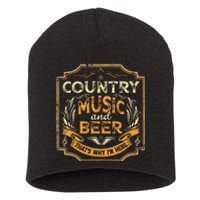 Country Music And Beer ThatS Why IM Here Vintage Drinking Short Acrylic Beanie