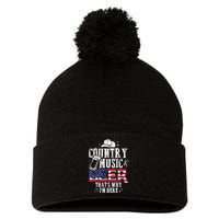 Country Music And Beer Thats Why Im Here Funny Pom Pom 12in Knit Beanie