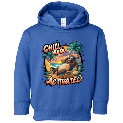 Chill Mode Activated Funny Grizzly Bear Vacay Vibes Only Gift Toddler Hoodie