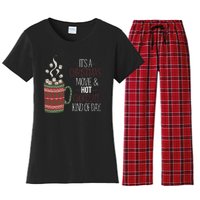 Christmas Movie And Hot Chocolate Kind Of Day Holiday Women's Flannel Pajama Set