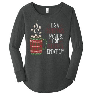 Christmas Movie And Hot Chocolate Kind Of Day Holiday Women's Perfect Tri Tunic Long Sleeve Shirt