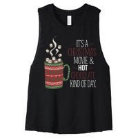 Christmas Movie And Hot Chocolate Kind Of Day Holiday Women's Racerback Cropped Tank