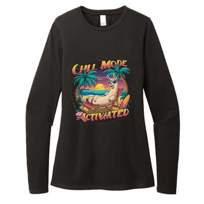 Chill Mode Activated Funny Lama Llama Alpaca Vacay Vibes On Gift Womens CVC Long Sleeve Shirt