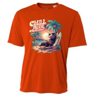 Chill Mode Activated Funny Possum Eat Trash Vacay Vibe Gift Cooling Performance Crew T-Shirt