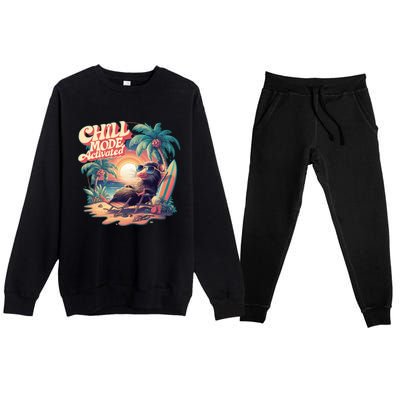 Chill Mode Activated Funny Possum Eat Trash Vacay Vibe Gift Premium Crewneck Sweatsuit Set