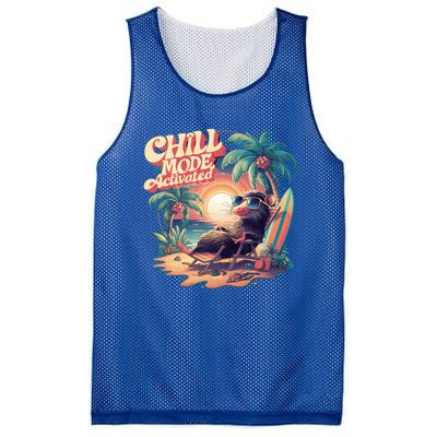 Chill Mode Activated Funny Possum Eat Trash Vacay Vibe Gift Mesh Reversible Basketball Jersey Tank