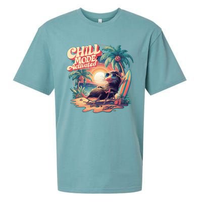 Chill Mode Activated Funny Possum Eat Trash Vacay Vibe Gift Sueded Cloud Jersey T-Shirt