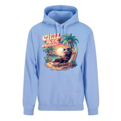 Chill Mode Activated Funny Possum Eat Trash Vacay Vibe Gift Unisex Surf Hoodie