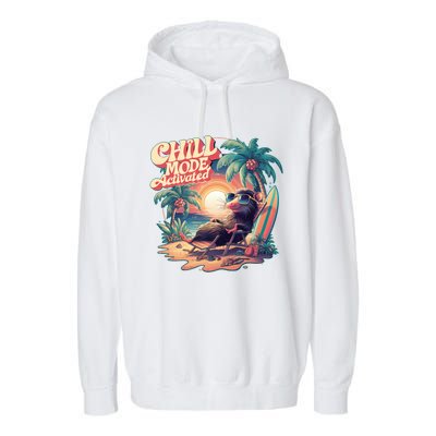 Chill Mode Activated Funny Possum Eat Trash Vacay Vibe Gift Garment-Dyed Fleece Hoodie