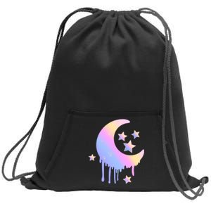 Colorful Moon And Stars Space Sweatshirt Cinch Pack Bag