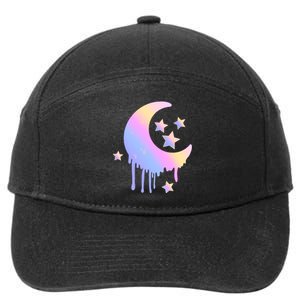 Colorful Moon And Stars Space 7-Panel Snapback Hat