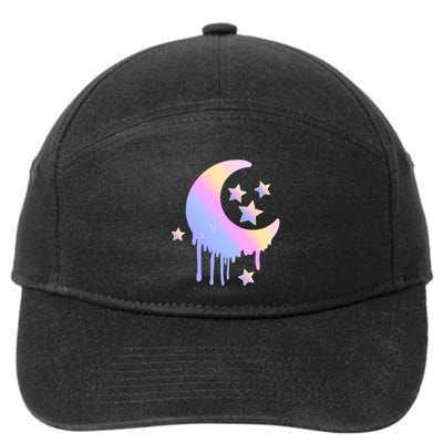 Colorful Moon And Stars Space 7-Panel Snapback Hat