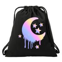 Colorful Moon And Stars Space Drawstring Bag