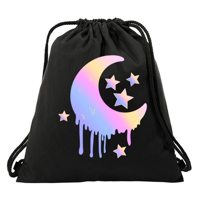 Colorful Moon And Stars Space Drawstring Bag