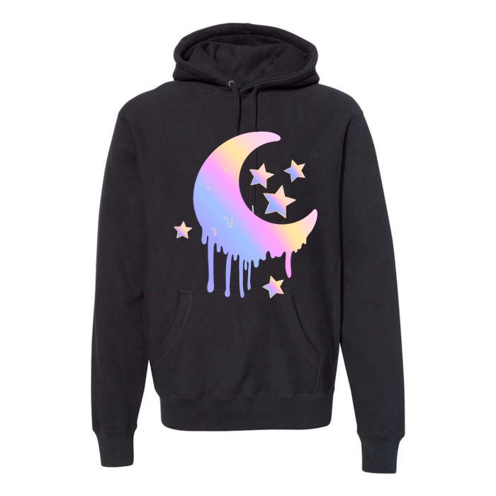 Colorful Moon And Stars Space Premium Hoodie