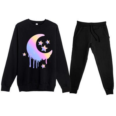 Colorful Moon And Stars Space Premium Crewneck Sweatsuit Set