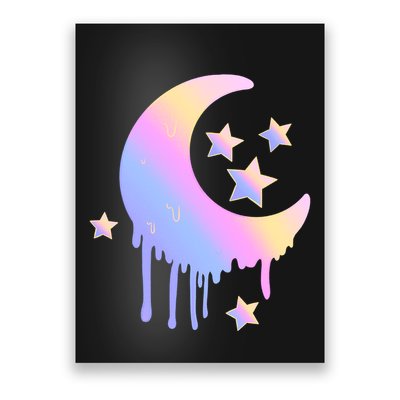 Colorful Moon And Stars Space Poster