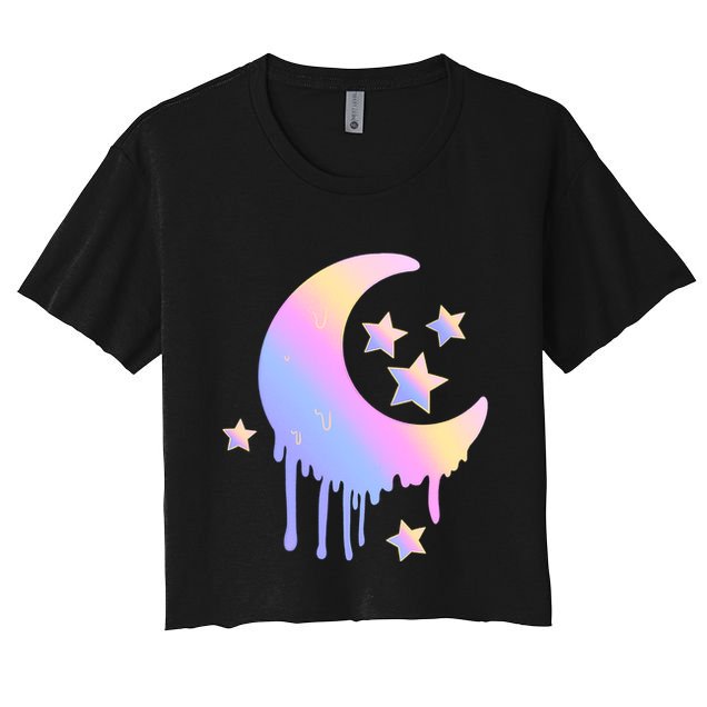 Colorful Moon And Stars Space Crop Top