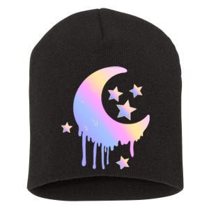 Colorful Moon And Stars Space Short Acrylic Beanie