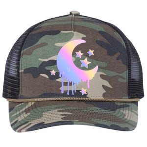 Colorful Moon And Stars Space Retro Rope Trucker Hat Cap