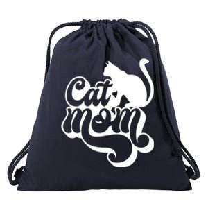 Cat Mom And Sitting Cat Drawstring Bag