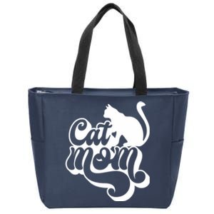 Cat Mom And Sitting Cat Zip Tote Bag