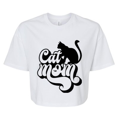 Cat Mom And Sitting Cat Bella+Canvas Jersey Crop Tee