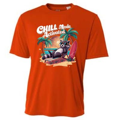 Chill Mode Activated Funny Raccoon Stay Trashy Vacay Vibe Cute Gift Cooling Performance Crew T-Shirt