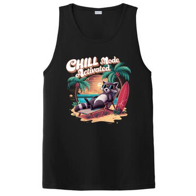 Chill Mode Activated Funny Raccoon Stay Trashy Vacay Vibe Cute Gift PosiCharge Competitor Tank